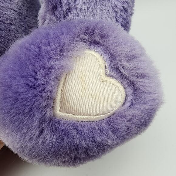 Vintage Commonwealth Purple Bear Plush 10" Satin Bow Heart Nose & Feet 2002 - Picture 7 of 11